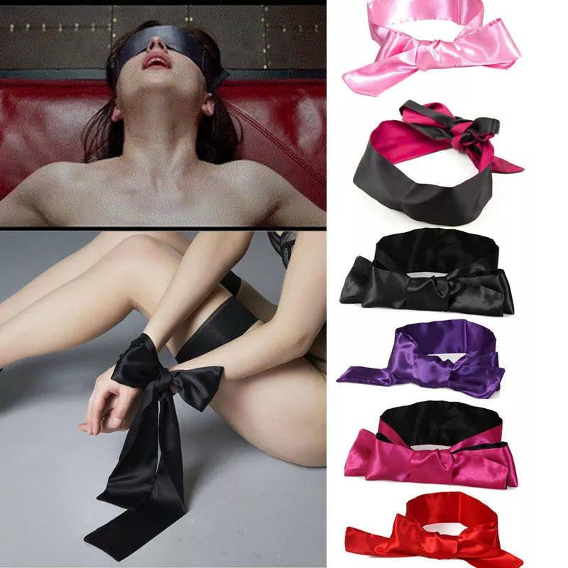 Sex Unisex Blindfold Eye Satin Mask Sex