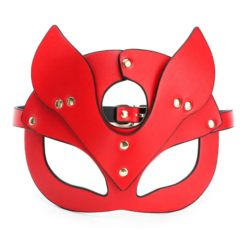 Sex Products for Women Red Leather Eye Mask and Collar