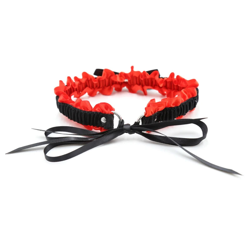 Sex Products for Women Red Leather Eye Mask and Collar