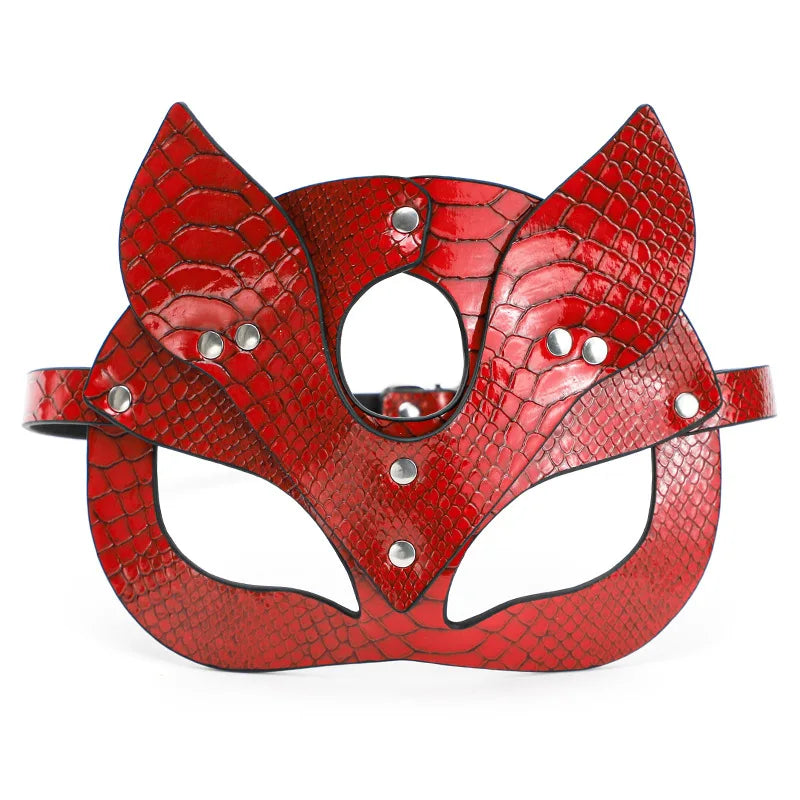 Sex Products for Women Red Leather Eye Mask and Collar